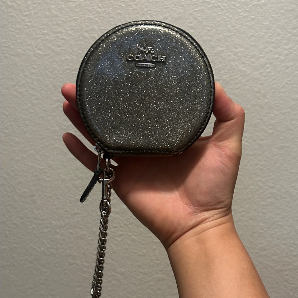 Coach Metallic Silver Coin pouch